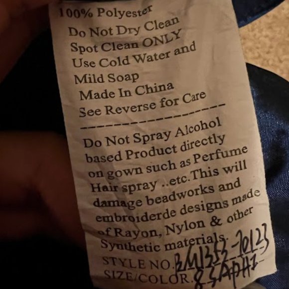 royal blue floral one shoulder short prom dress (SIZE SMALL) - Picture 3 of 6